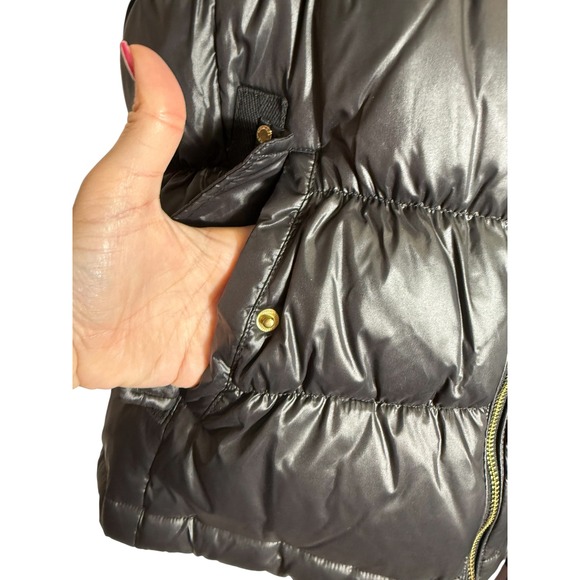 Michael Kors Womens Black Puffer Vest‎ Full Zip Sleeveless Hooded Jacket S - Picture 2 of 9
